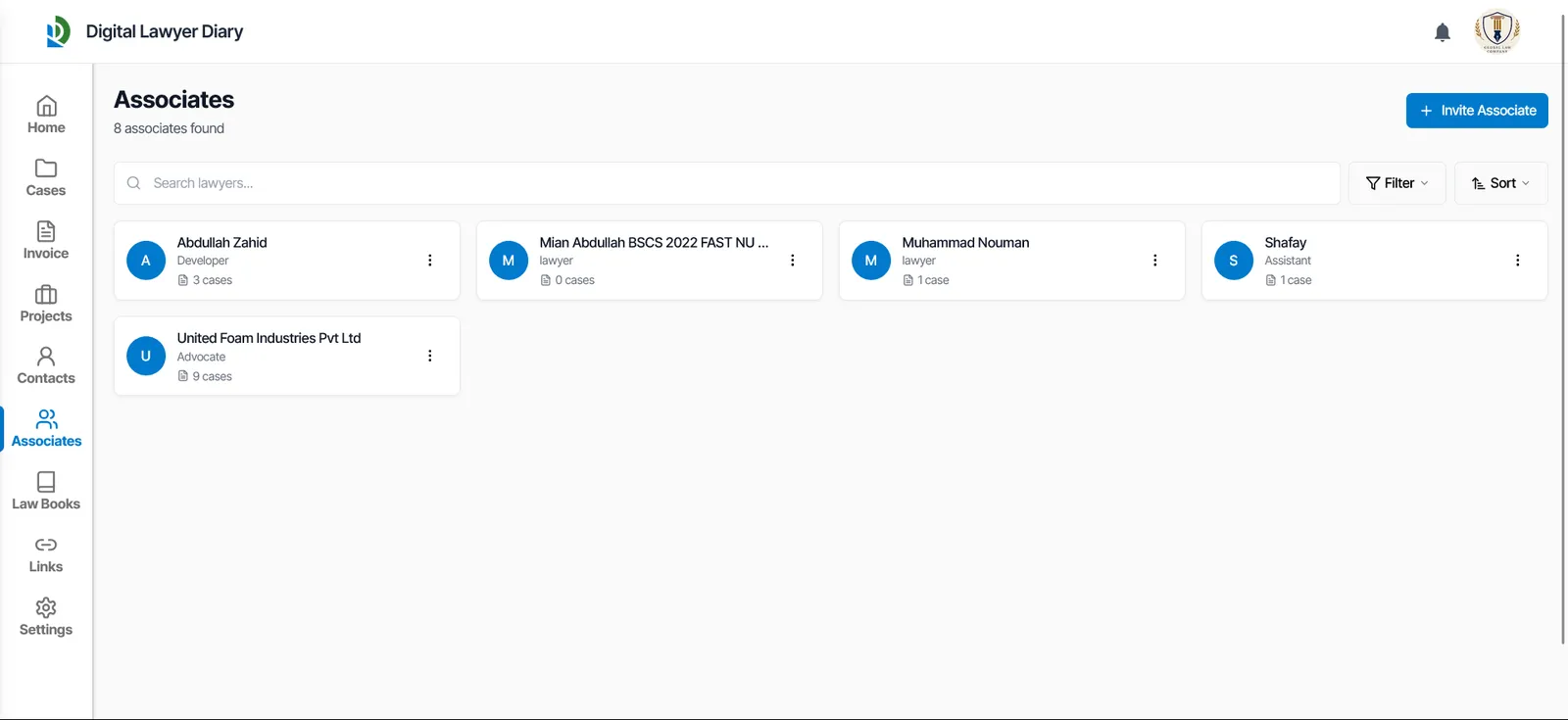 Active team members on desktop