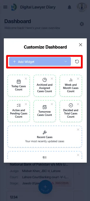 Add widget panel on mobile