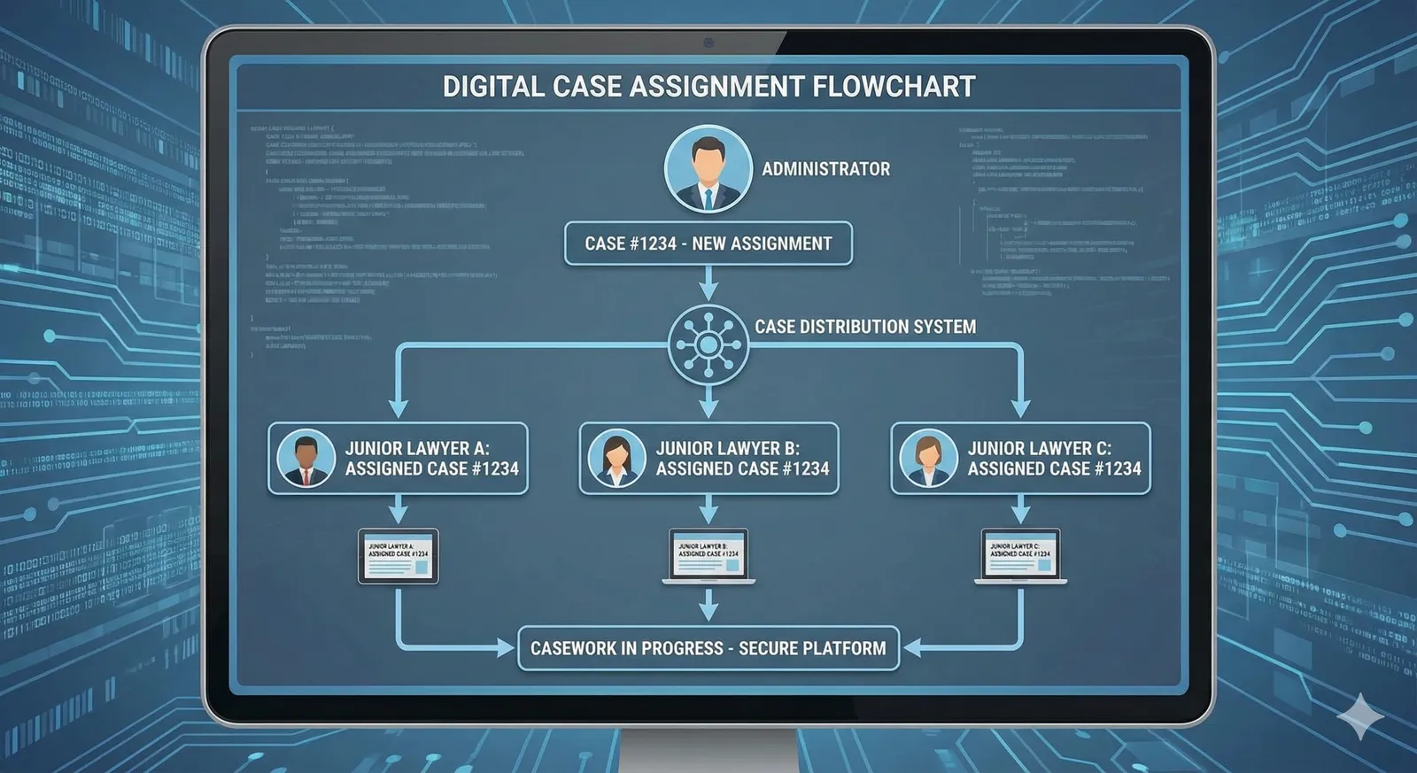 Team collaboration and case assignment feature in legal software