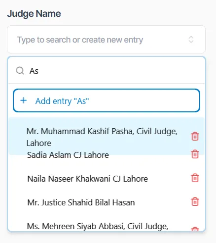 Add entry option displayed on mobile