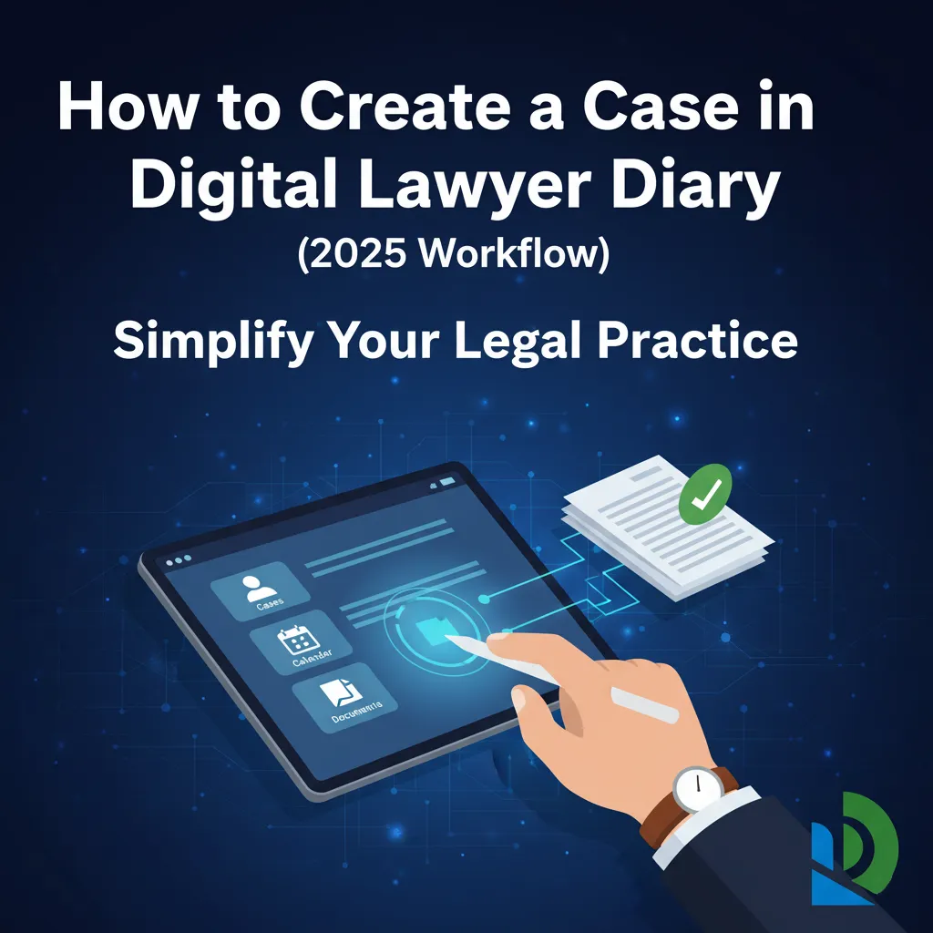 Create Case form in Digital Lawyer Diary